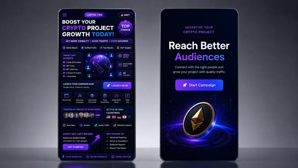 crypto exchange sign-up banner good versus cluttered example