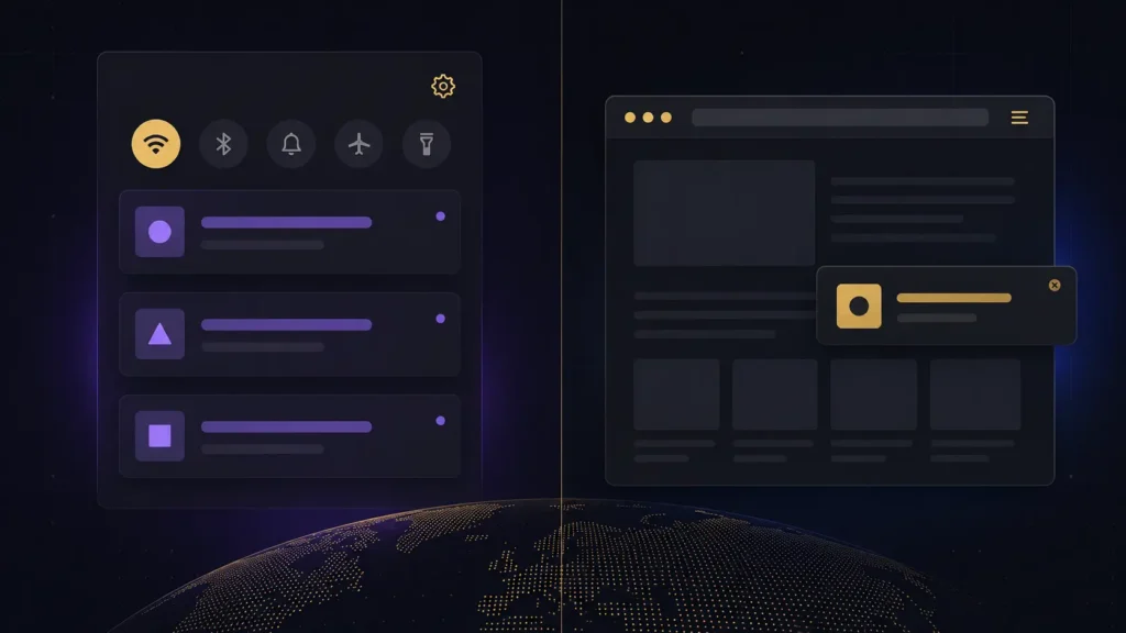 push notification ads versus in-page push ads comparison
